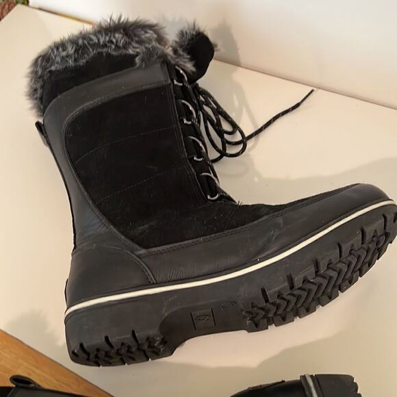 Champion C9 Ruthie Tall Black Leather Winter Boot With Faux Fur Lining Size 10 - Picture 7 of 7
